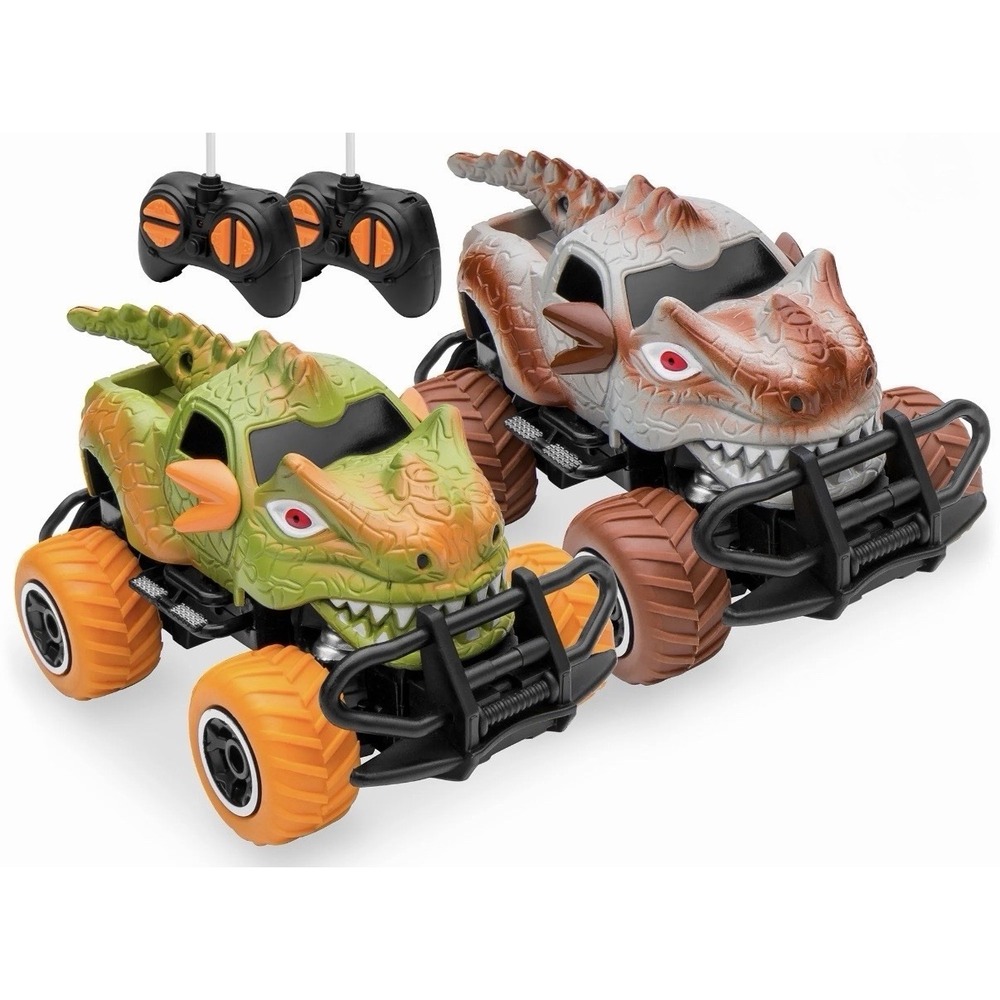 Best Choice Products Set of 21/43 Scale 27MHz Toy Dinosaur RC Cars/2 Controllers